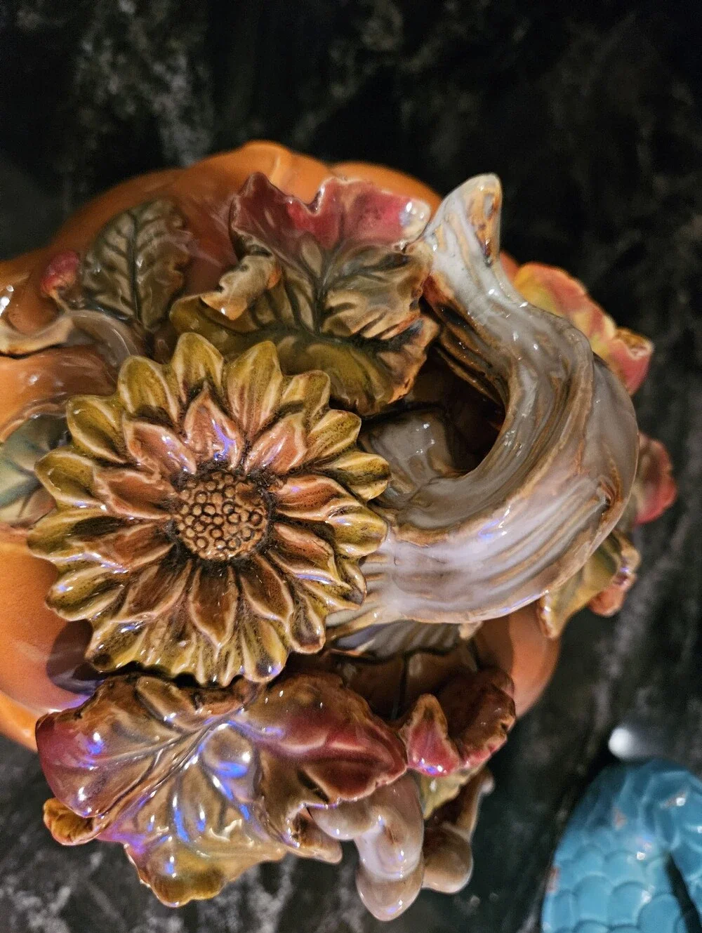 Vintage Fitz & Floyd Harvest Pumpkin Lidded Soup Bowl  Candy Dish - Autumn Decor